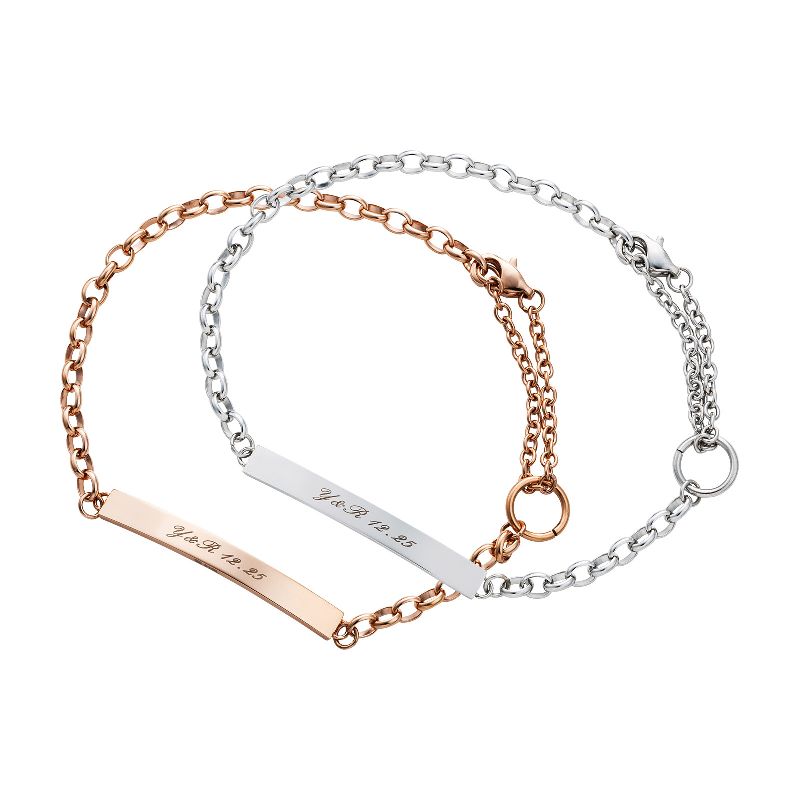 ステンレス シンプル フリーサイズ ペアブレスレット