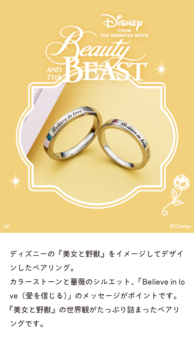 『美女と野獣』 ディズニー ペアリング ステンレス DIST350L&DIST350M 