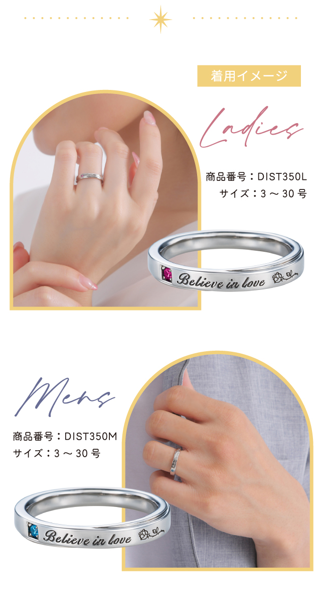 美女と野獣 ディズニー｜ペアリング ステンレス DIST350L&DIST350M
