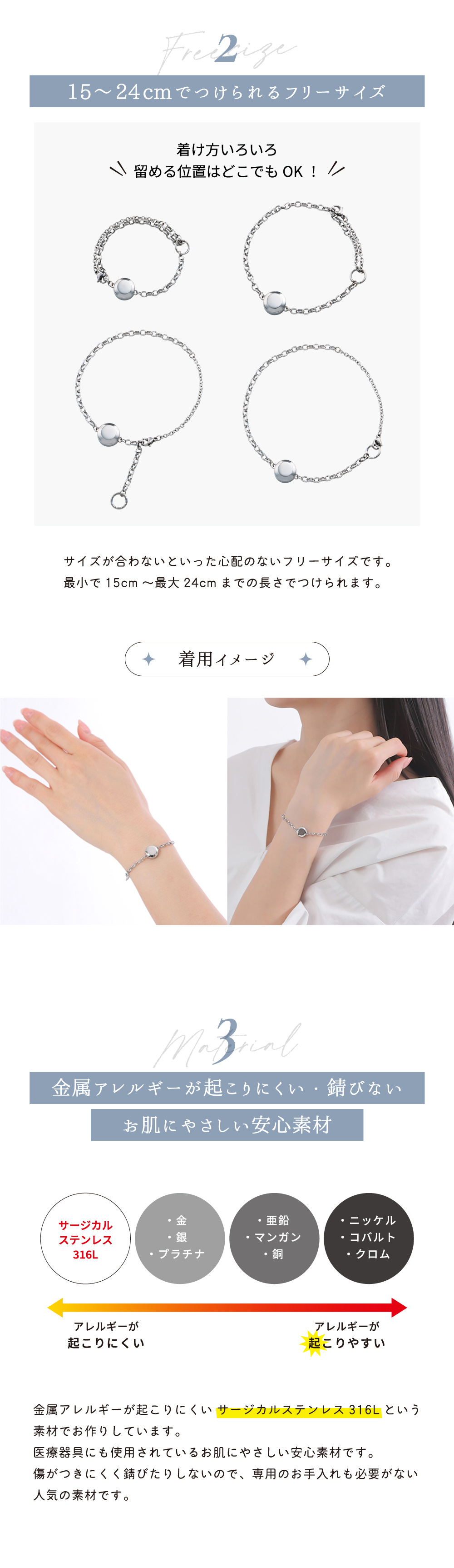 遺骨ブレスレット メモリアルアクセサリー ステンレス MEMBR300