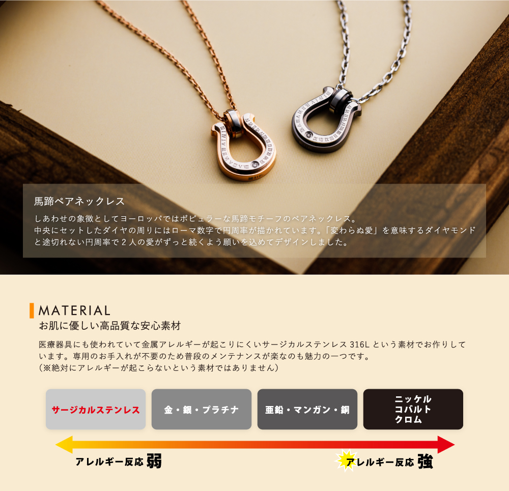 ペアネックレス4sup067go-bk