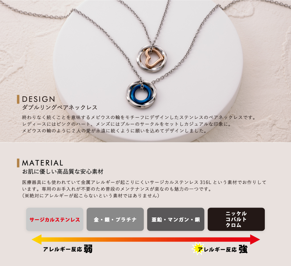 ペアネックレス4sup069go-bl