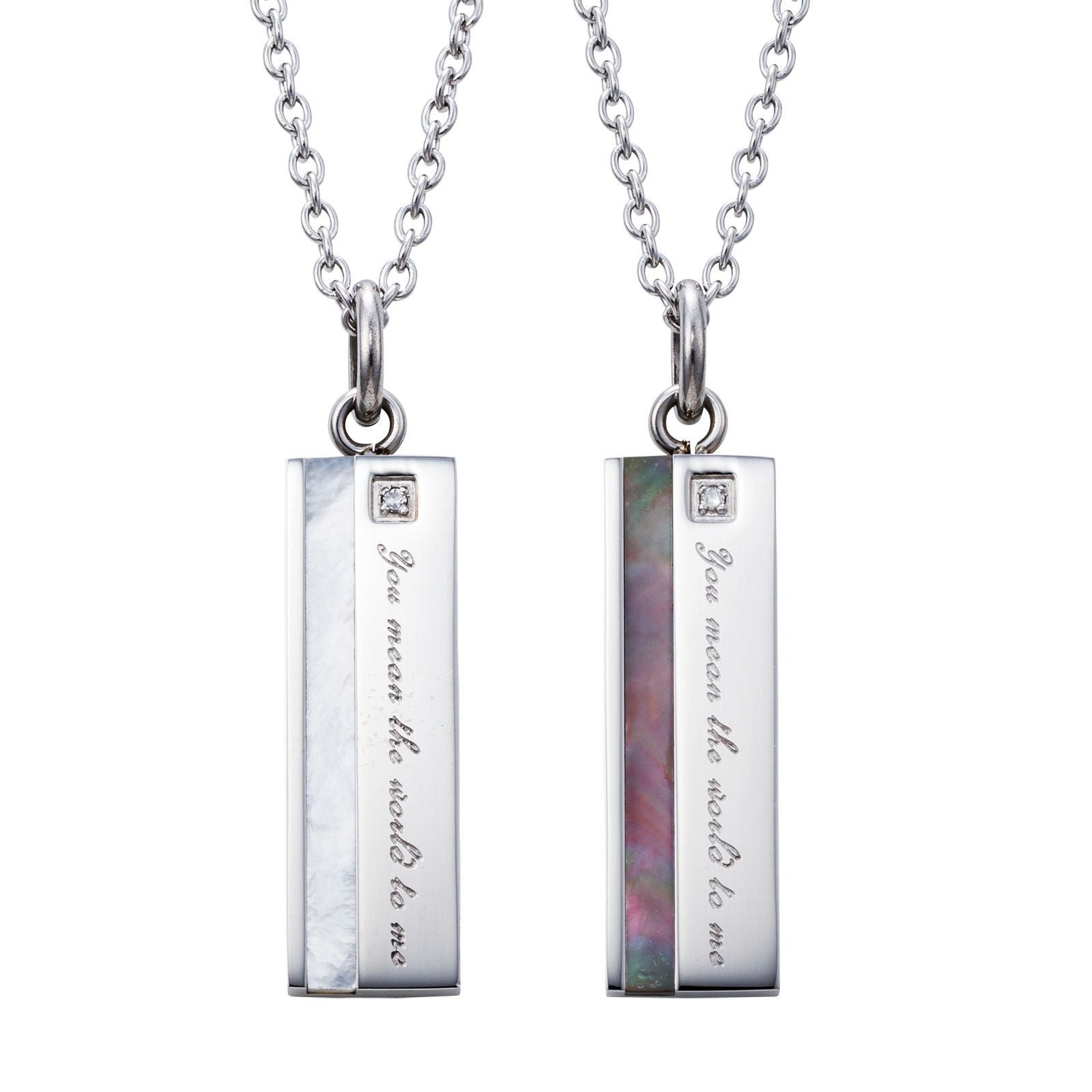 ペアネックレス ステンレス 4SUP002WH&4SUP002BK｜white clover【公式