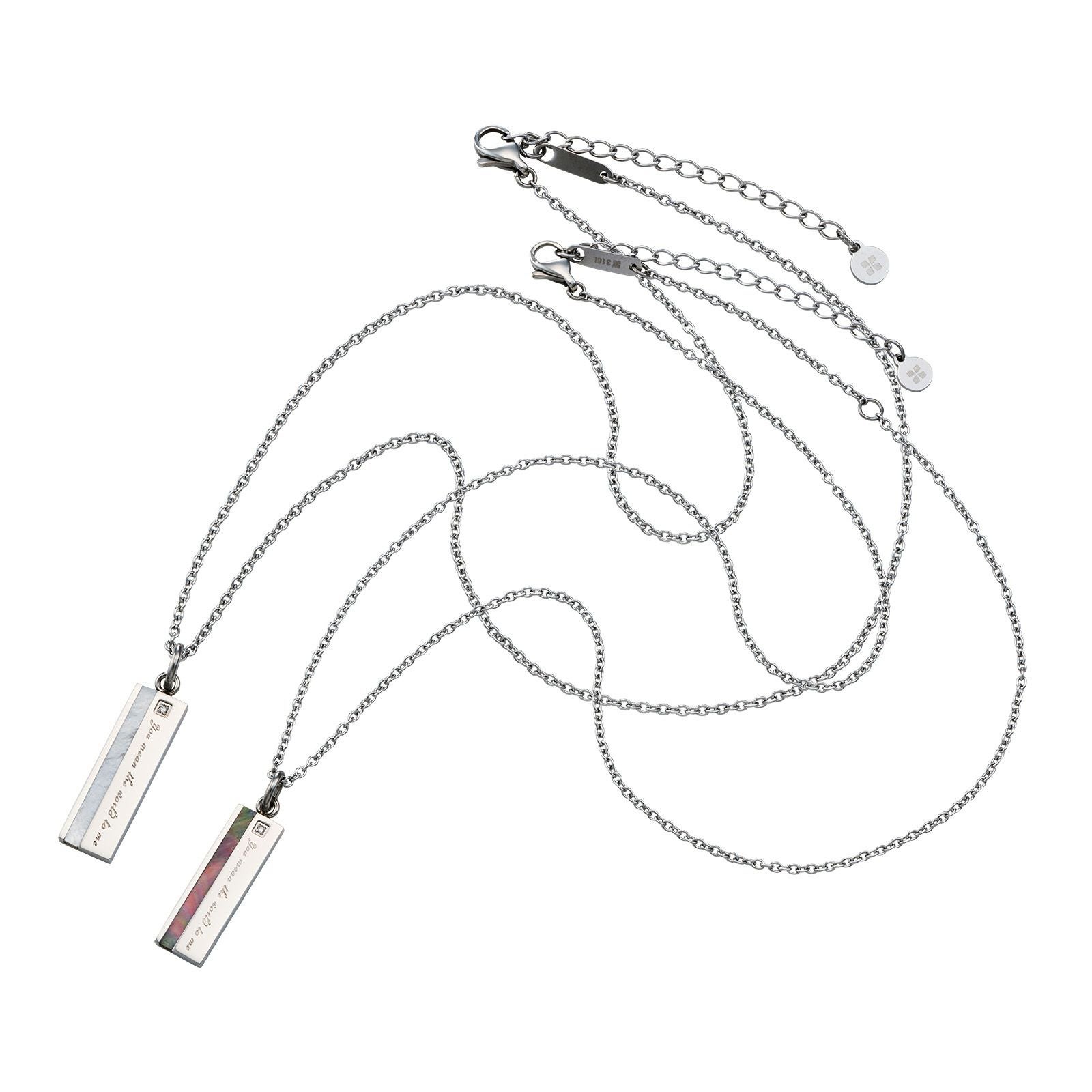 ペアネックレス ステンレス 4SUP002WH&4SUP002BK｜white clover【公式