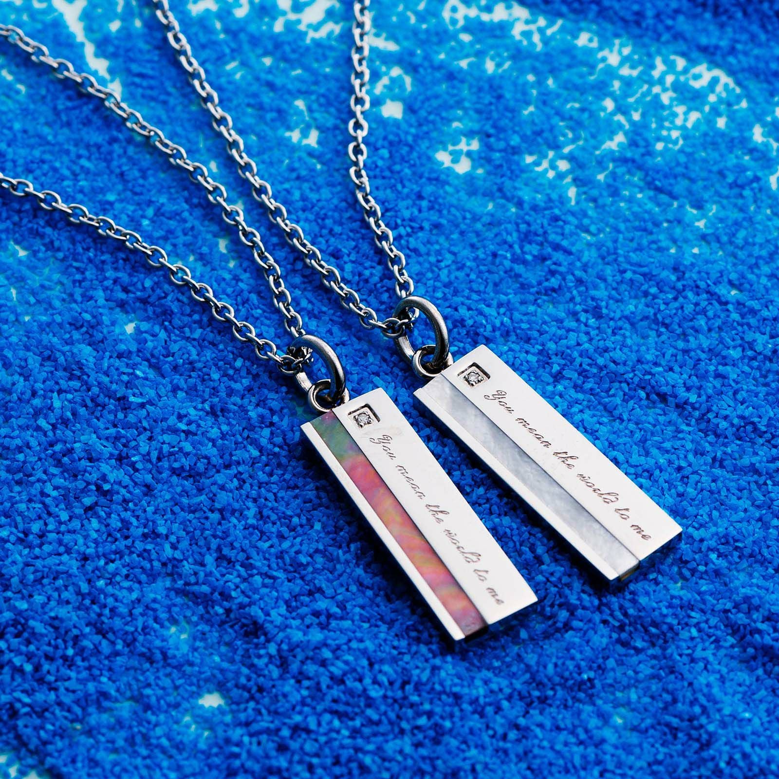 ペアネックレス ステンレス 4SUP002WH&4SUP002BK｜white clover【公式
