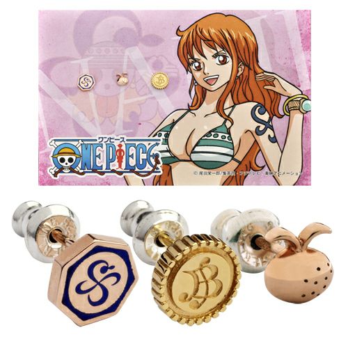 ONE PIECE ワンピース 「ナミ」｜ピアス 3点set ONE-P032｜white