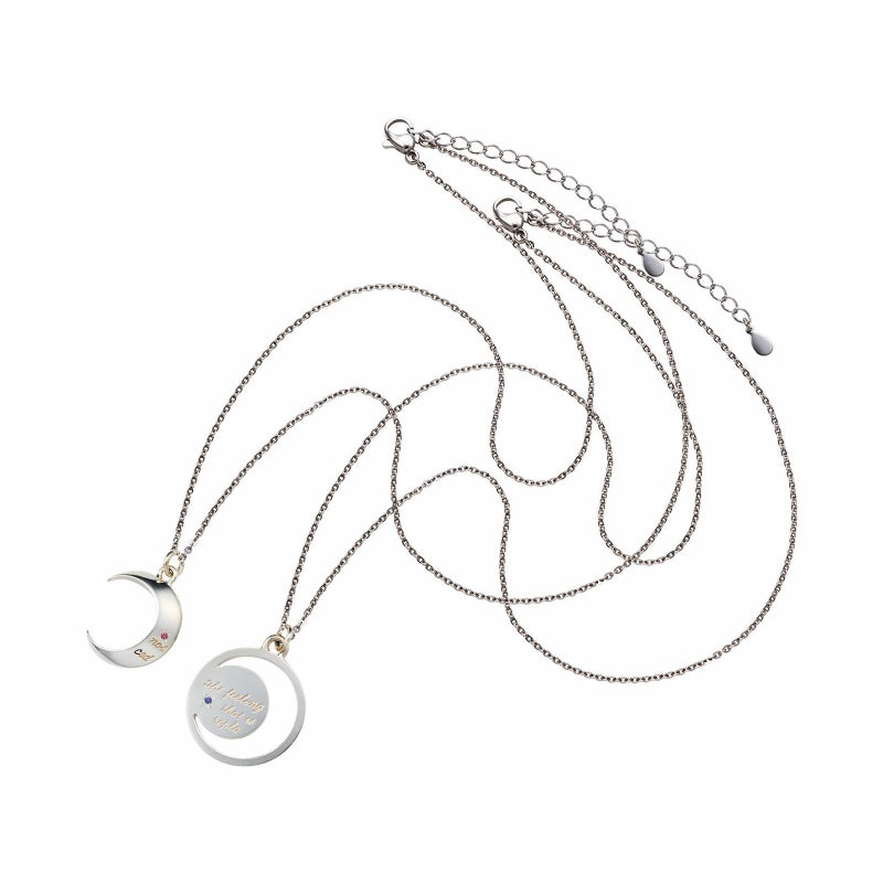 ペアネックレス 誕生石 変わらない気持ち メッセージ ムーン 月 WSPD153&WSPD154-b