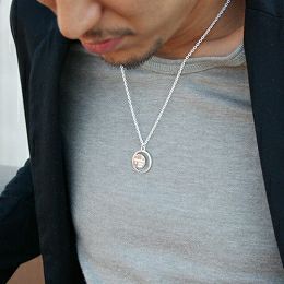 ペアネックレス 誕生石 変わらない気持ち メッセージ ムーン 月 WSPD153&WSPD154-b