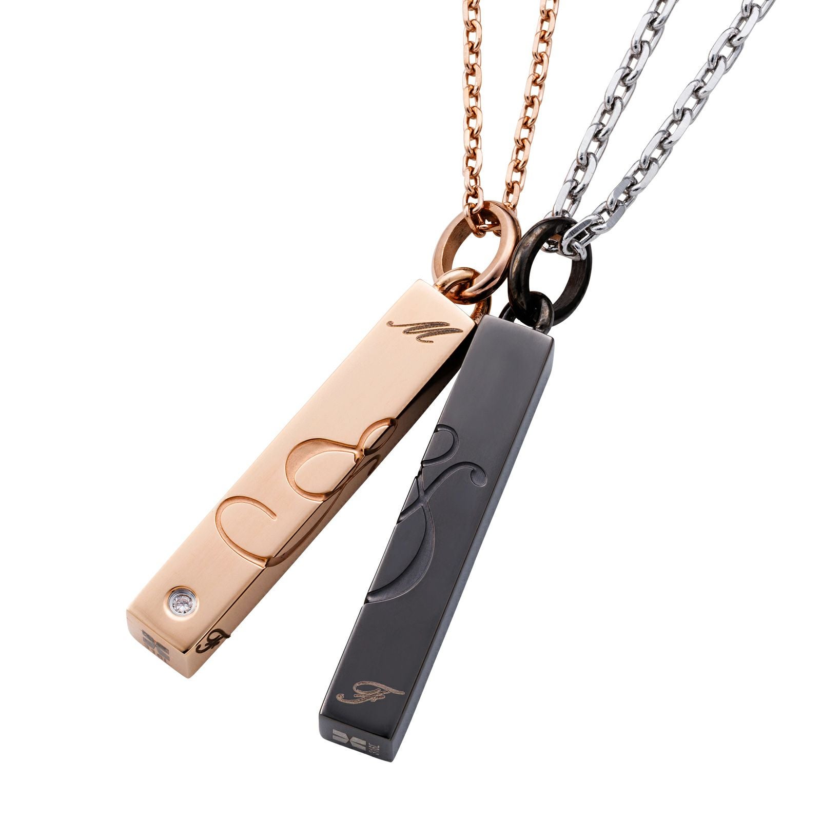 ペアネックレス ステンレス 4SUP055GO&4SUP055BK｜white clover【公式