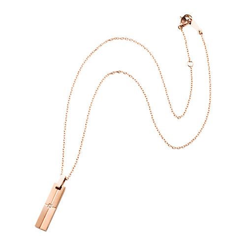 レディースネックレス 刻印可能 アレルギーフリー サージカルステンレス316L クロス ピンク 4SUP056GO