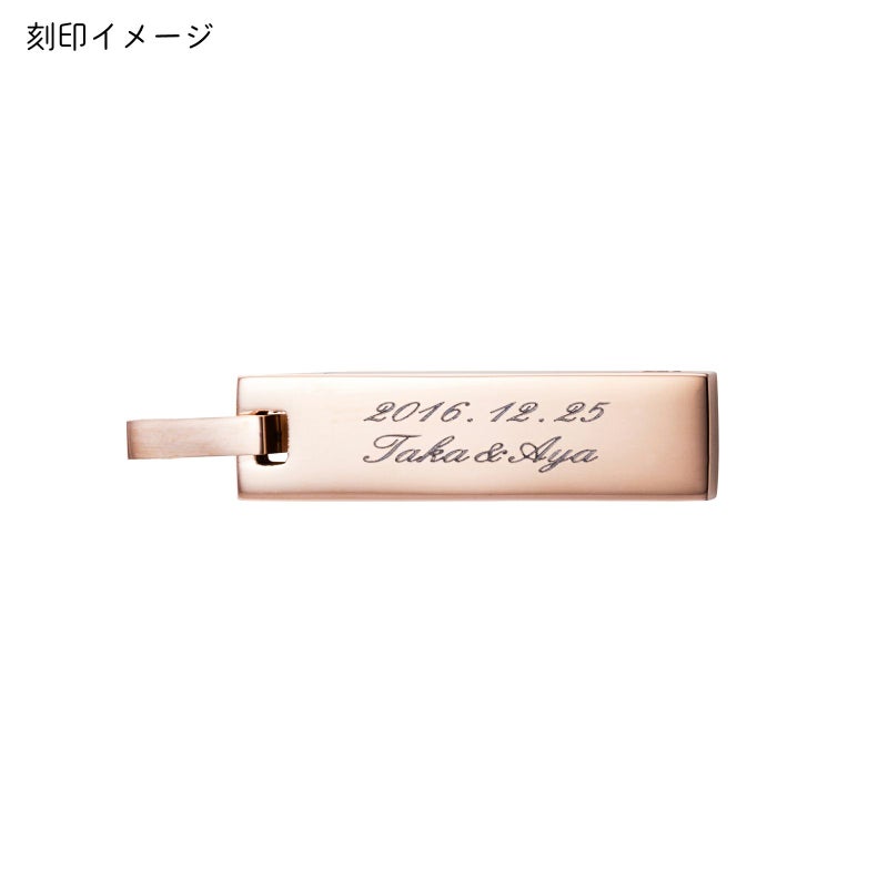 ペアネックレス 刻印可能 アレルギーフリー サージカルステンレス316L クロス マット ピンク&シルバー 4SUP056GO&4SUP056SV