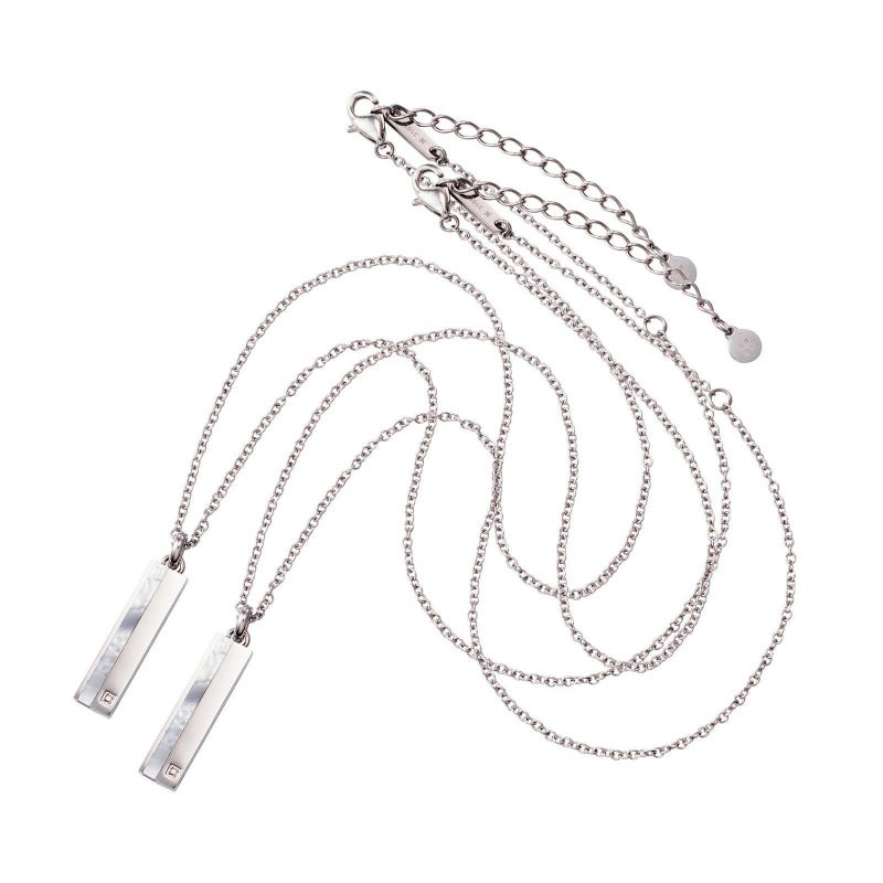 ペアネックレス 刻印可能 アレルギーフリー  サージカルステンレス316L シェル プレート 4SUP064SV&4SUP064SV