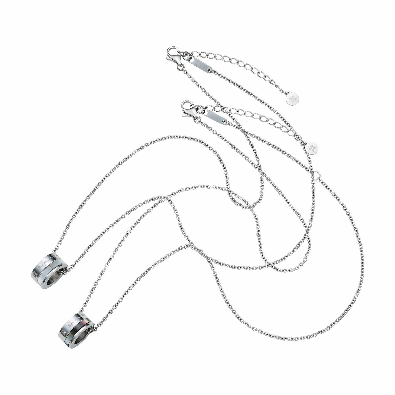 ペアネックレス ステンレス 4SUP066WH&4SUP066BK｜white clover【公式