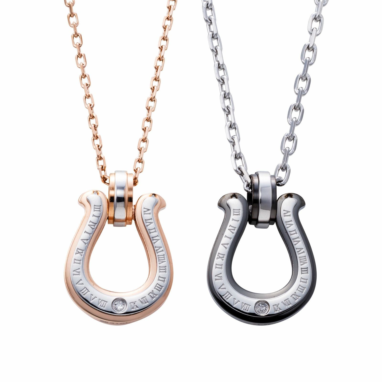 ペアネックレス ステンレス 4SUP067GO&4SUP067BK｜white clover【公式