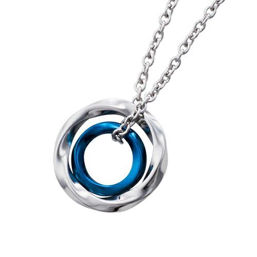 メンズネックレス メビウス アレルギーフリー サージカルステンレス316L ブルー 4SUP069BL