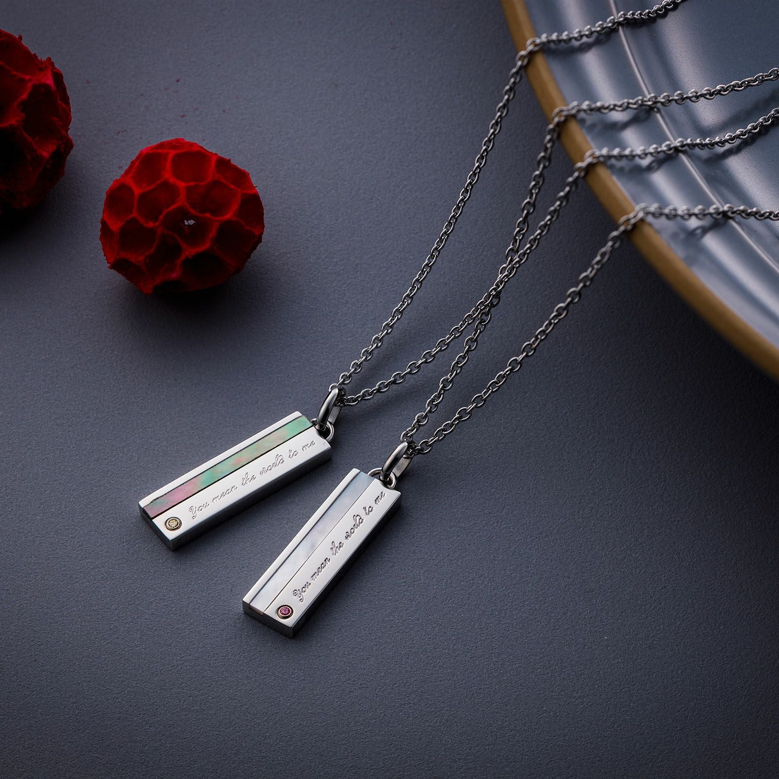 WEB限定】ペアネックレス ステンレス 4SUP203WH&4SUP203BK｜white