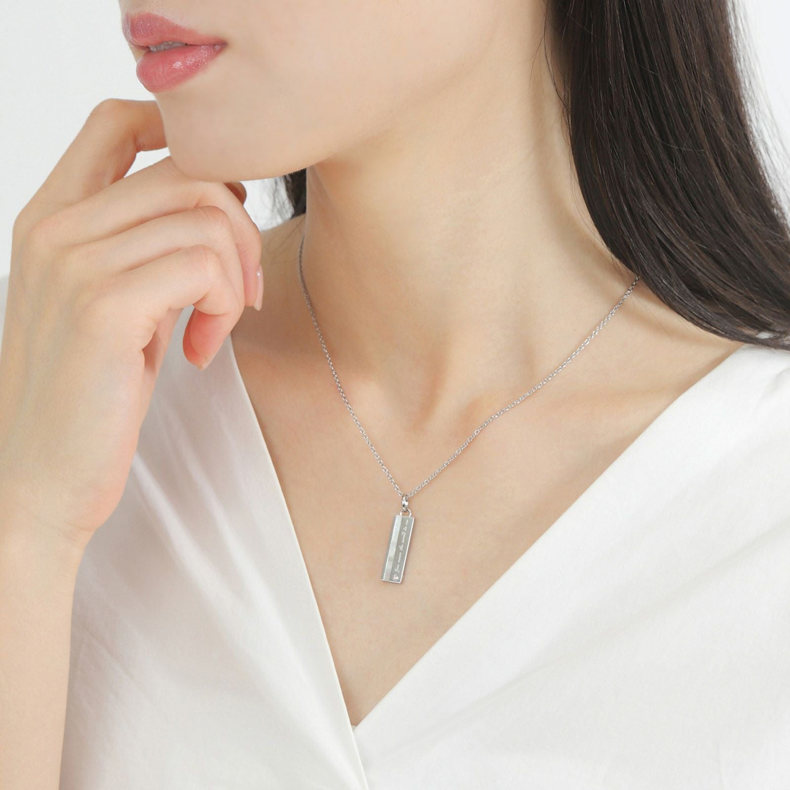 WEB限定】ペアネックレス ステンレス 4SUP203WH&4SUP203BK｜white