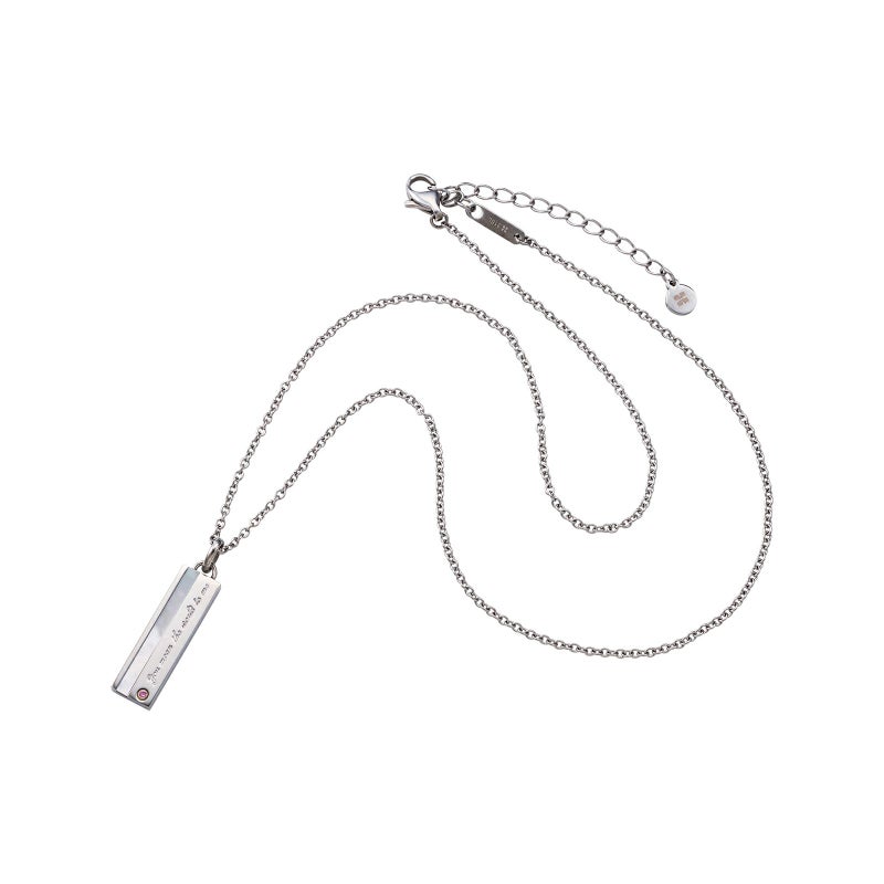 レディースネックレス 刻印可能 誕生月カラーキュービック シェル アレルギーフリー サージカルステンレス316L ホワイト 4SUP203WH