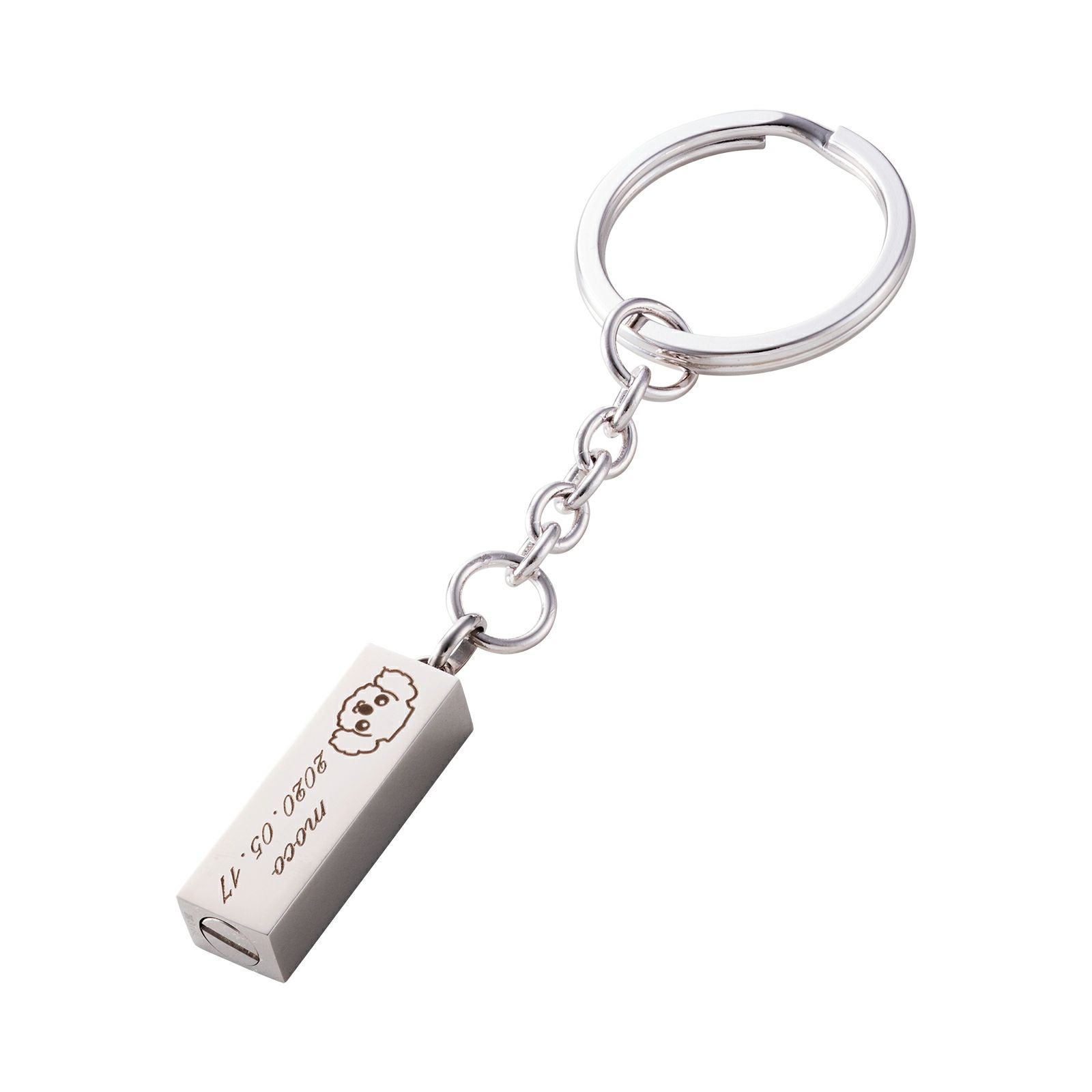 遺骨キーホルダー メモリアルアクセサリー ステンレス MEMKEY101SV