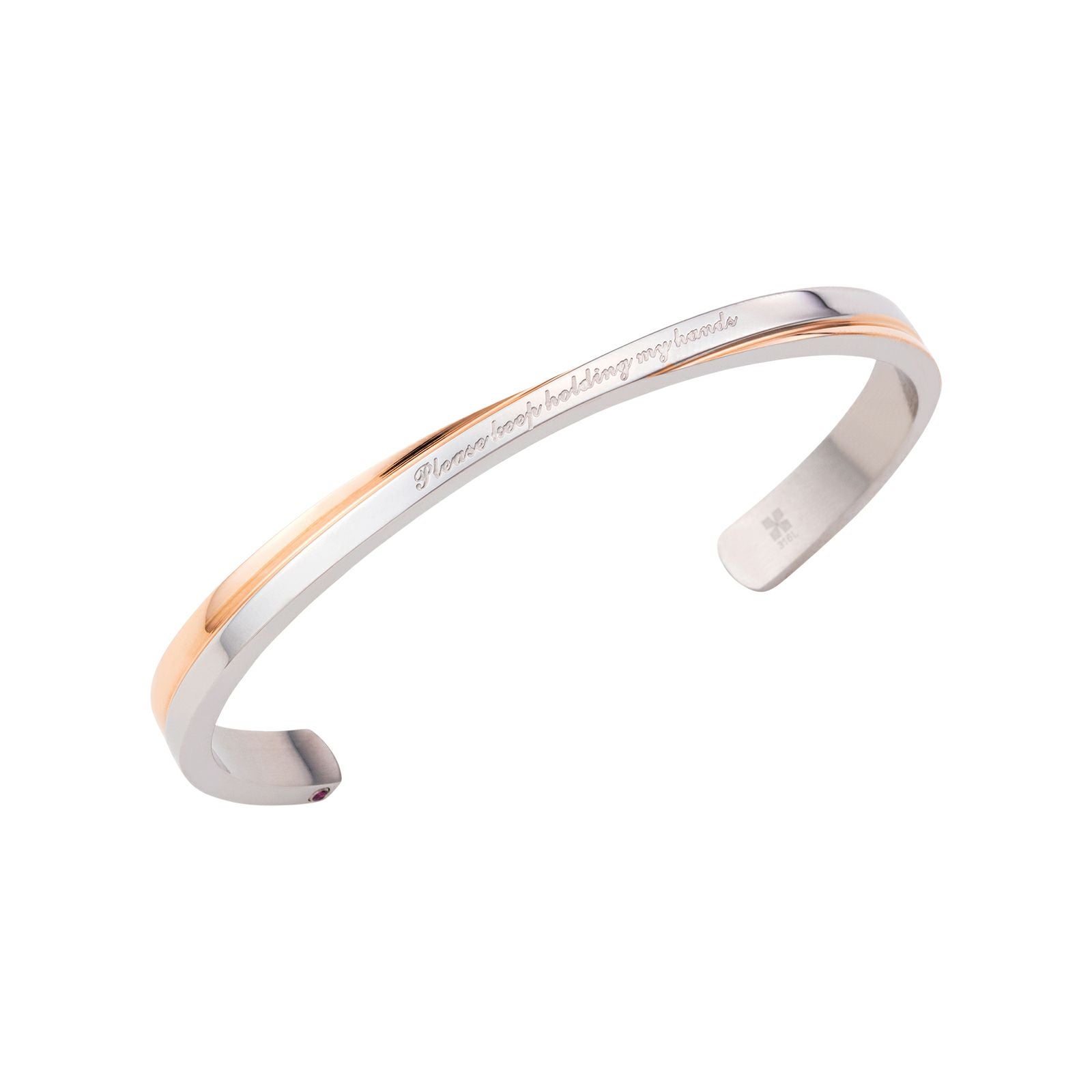 WEB限定】ペアバングル ステンレス 4SBG035GO&4SBG035BK｜white clover