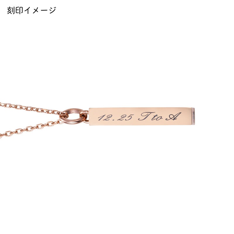 レディースネックレス 刻印可能 アレルギーフリー サージカルステンレス316L 猫 月 しっぽ ピンク 4SUP060GO