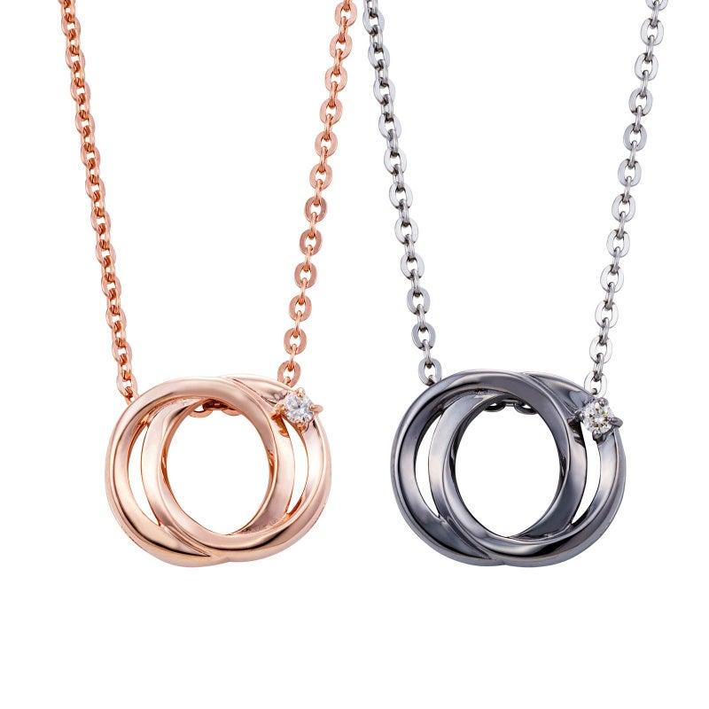 シルバー ペアネックレス WSPD863PG&WSPD863BK