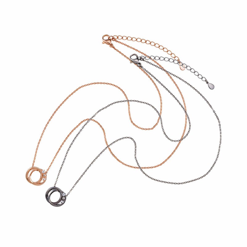 シルバー ペアネックレス WSPD864PG&WSPD864BK