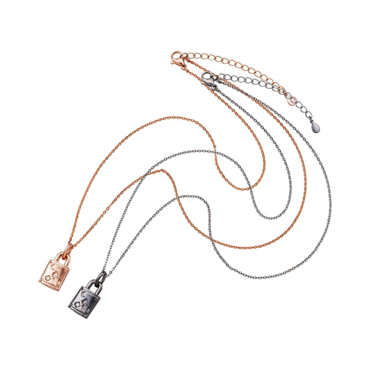 シルバー ペアネックレス WSPD870PG&WSPD870BK