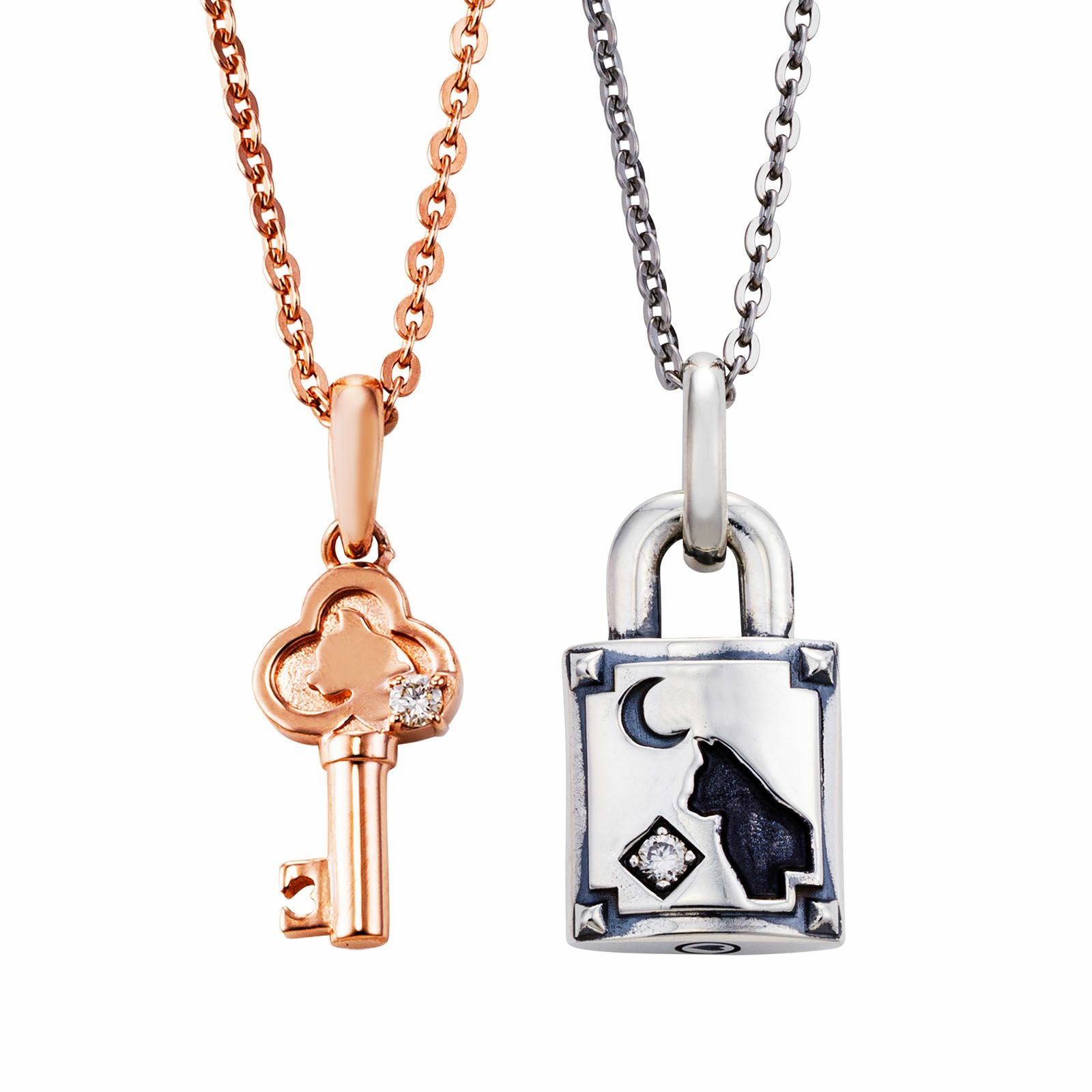 ❥取引  ペアネックレス 誕生石 シルバー WSPD850PG＆WSPD851RT｜white clover