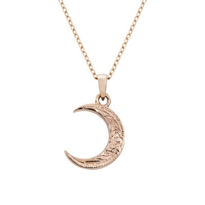 【SALE】レディースネックレス ハワイアン 三日月 ムーン アレルギーフリー サージカルステンレス316L ピンク GPSS911