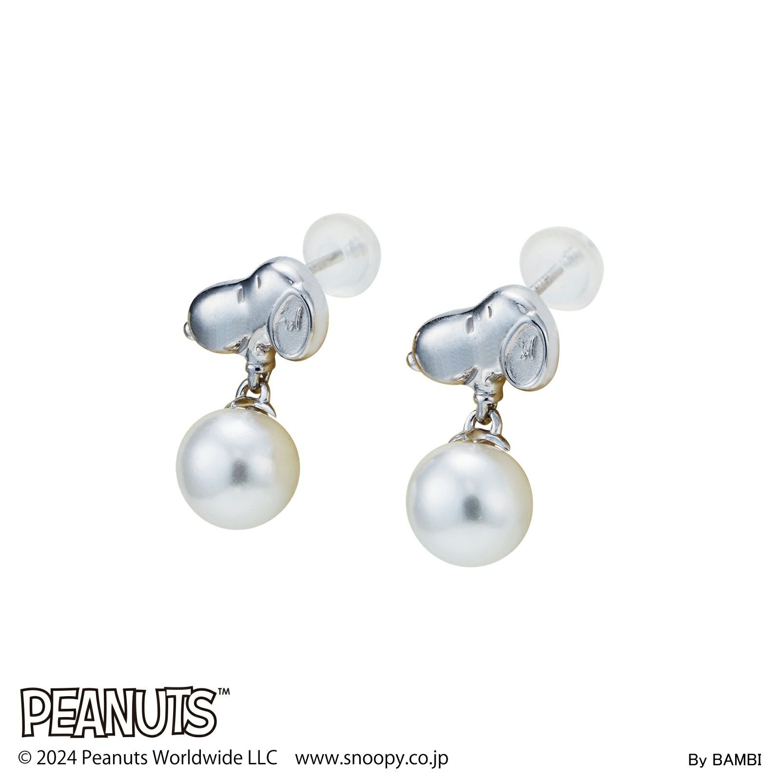 スヌーピー PEANUTS｜ピアス 両耳用シルバー PNT-P005RD｜white clover