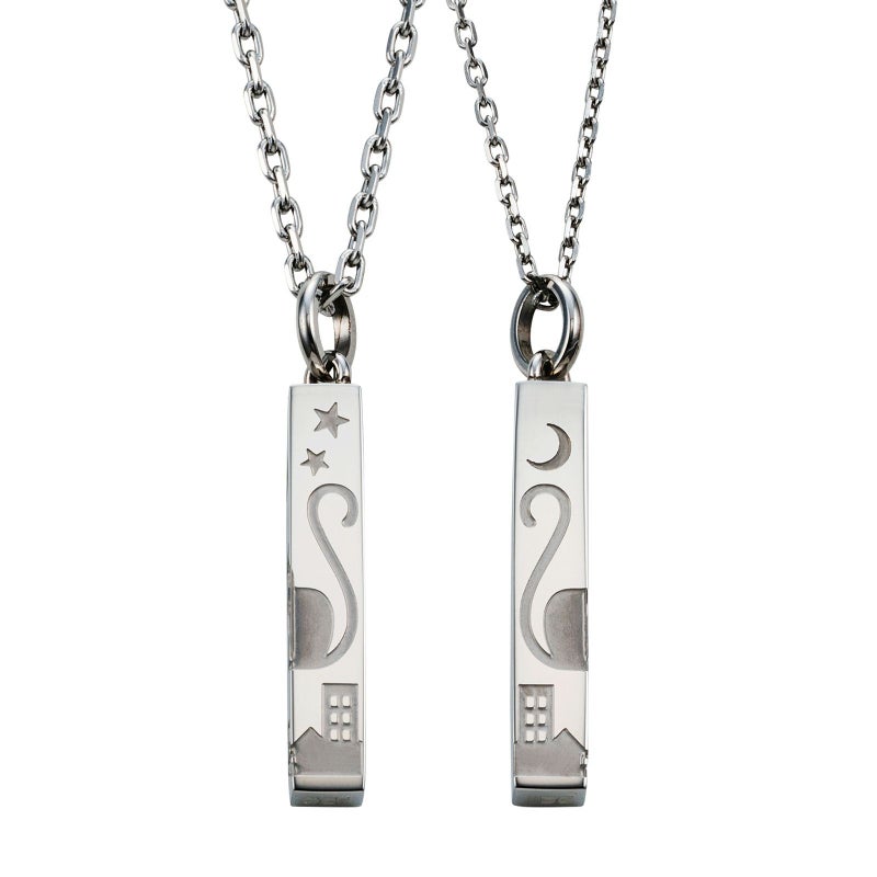 ステンレス 猫 ペアネックレス 4SUP105SV&4SUP106SV