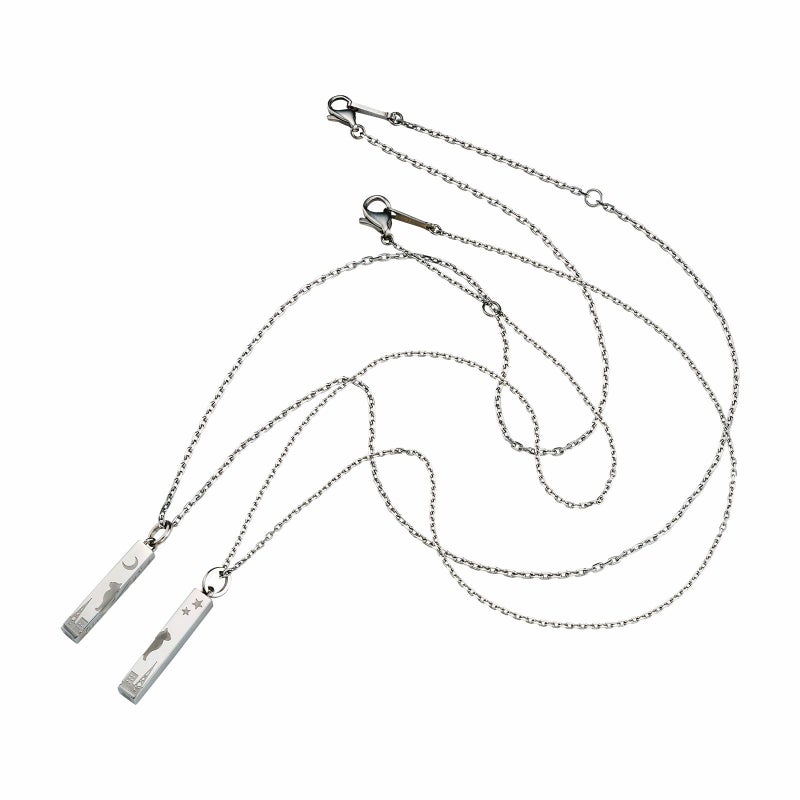 ステンレス 猫 ペアネックレス 4SUP105SV&4SUP106SV