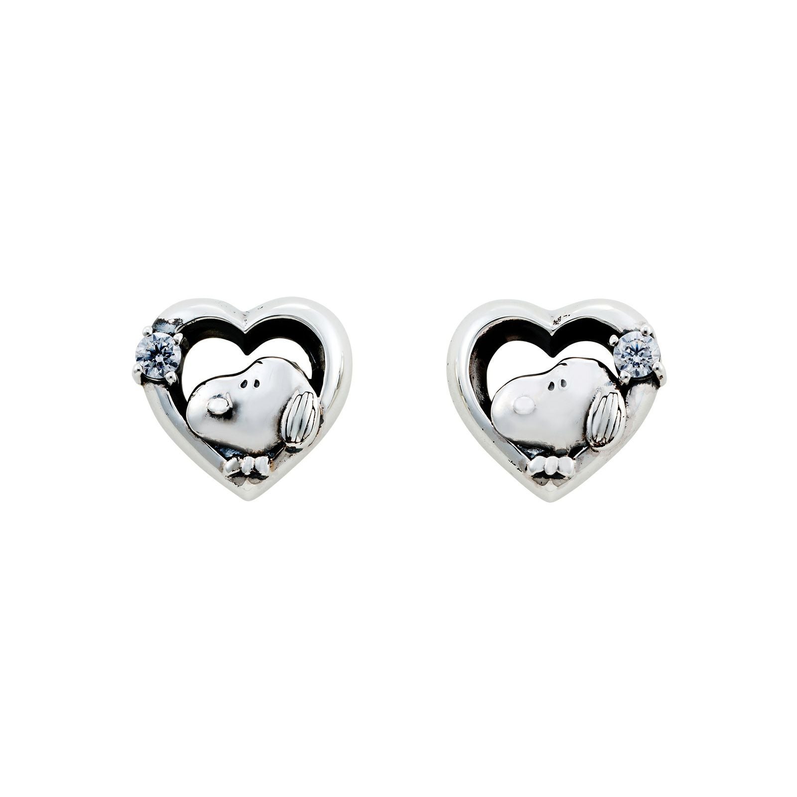 スヌーピー PEANUTS｜ピアス 両耳用 シルバー PNT-P001SV｜white