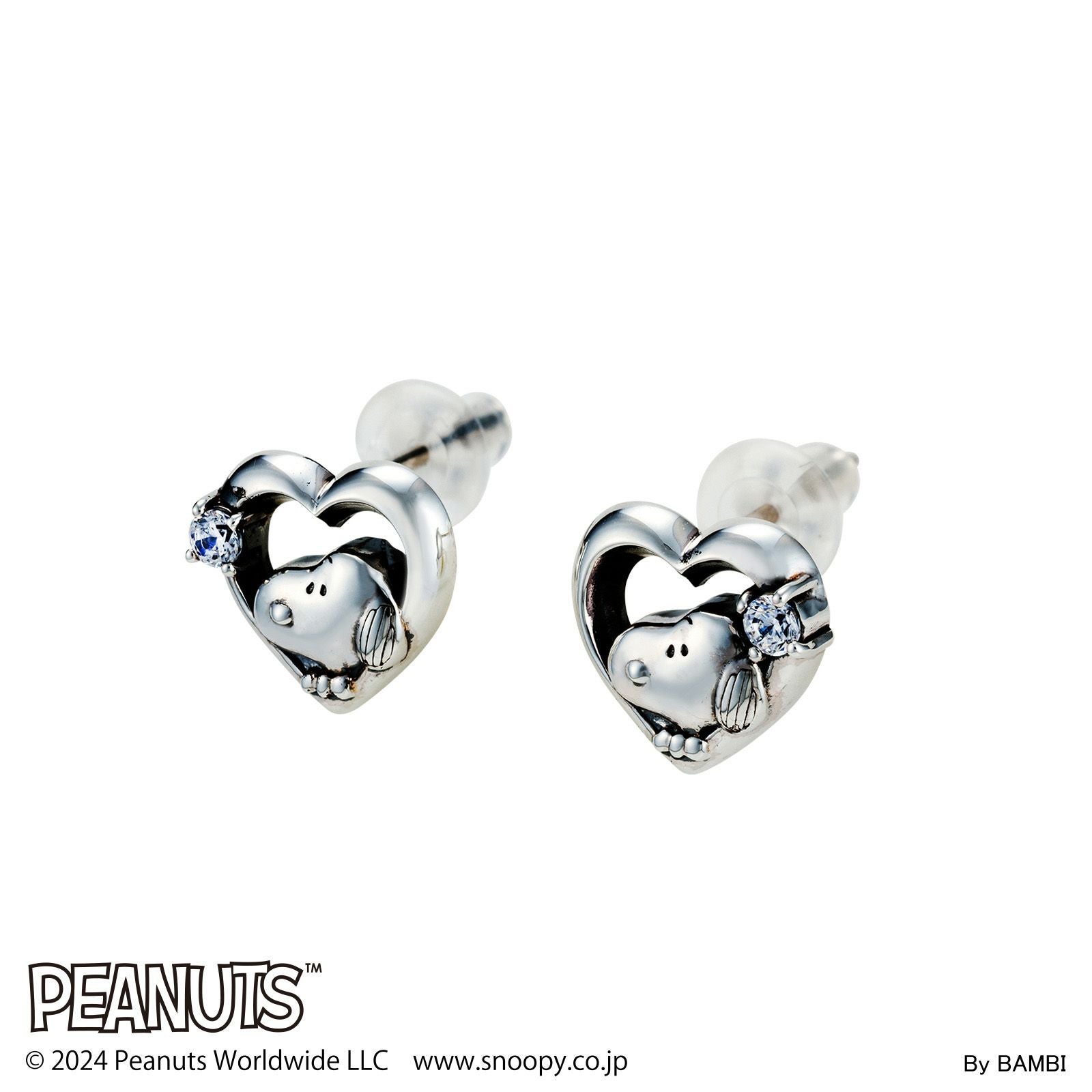 スヌーピー PEANUTS｜ピアス 両耳用 シルバー PNT-P001SV｜white