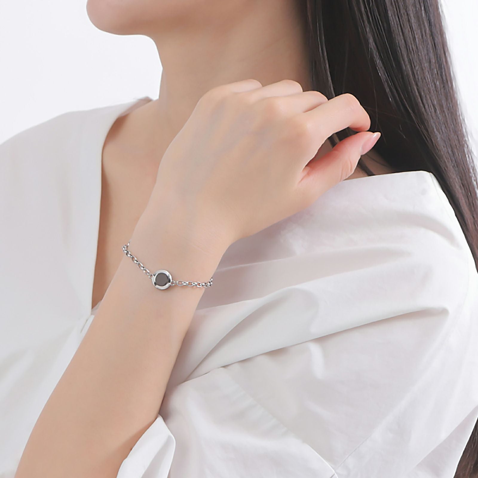 遺骨ブレスレット メモリアルアクセサリー ステンレス MEMBR300｜white