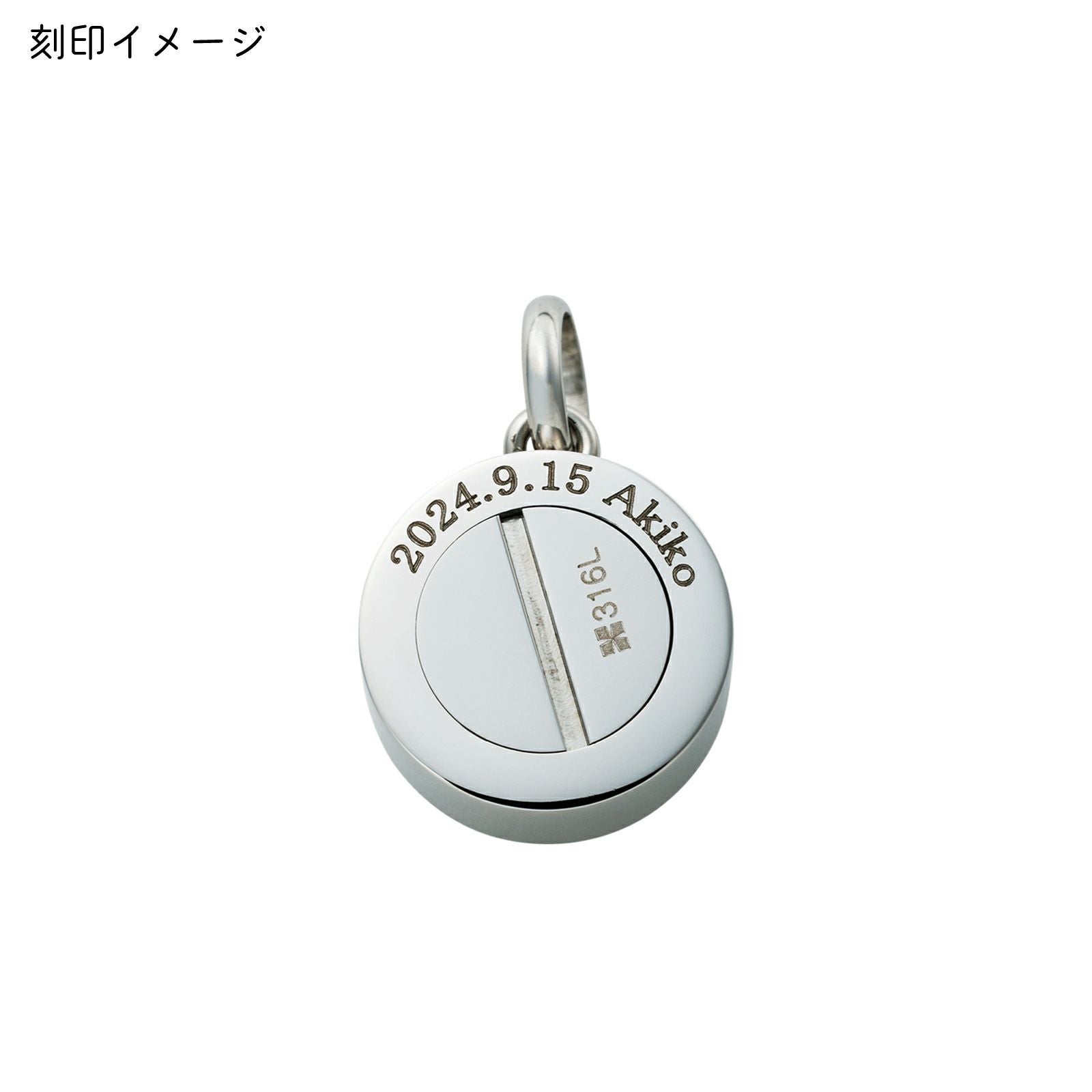 遺骨ペンダント メモリアルアクセサリー ステンレス MEMPD300｜white