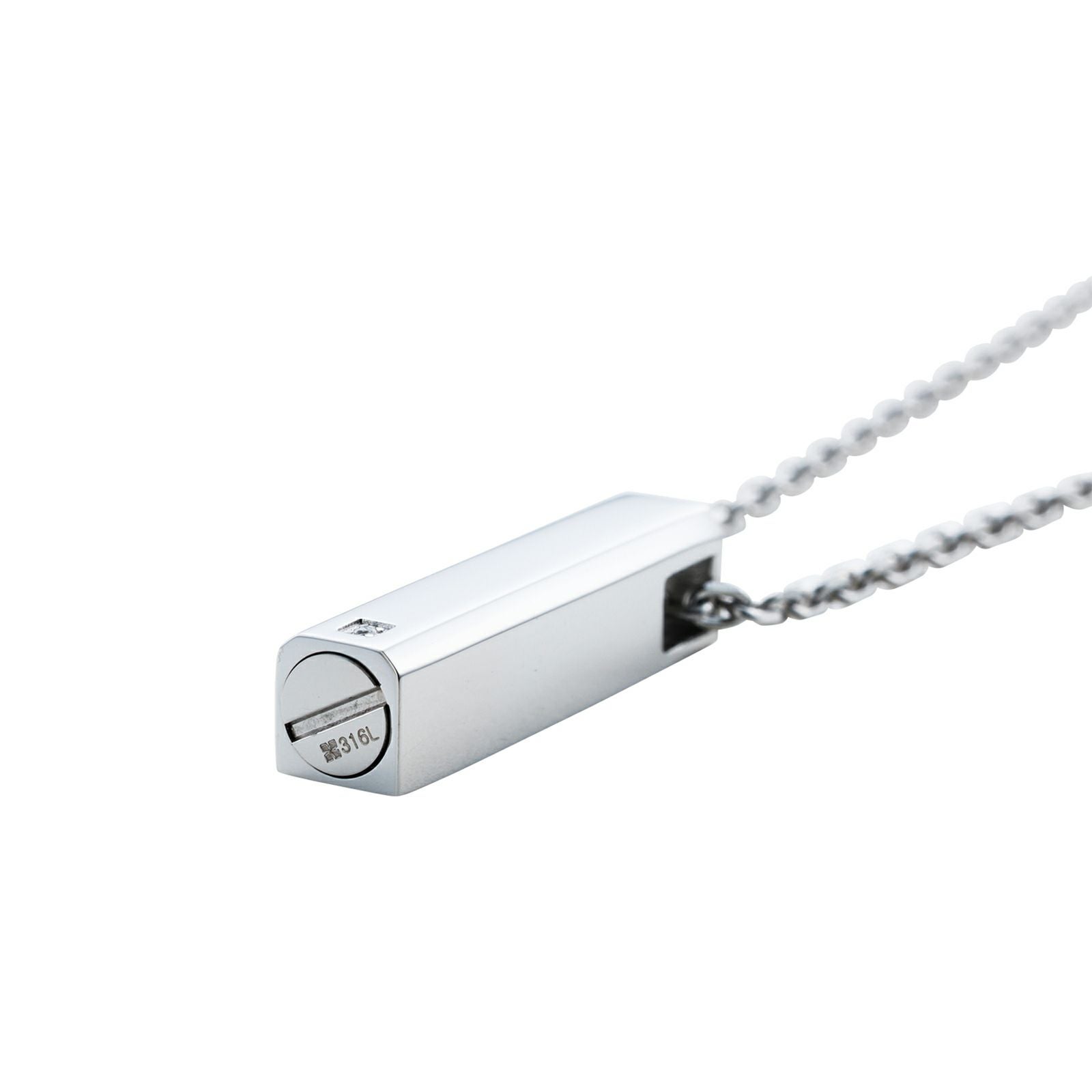遺骨ペンダント メモリアルアクセサリー ステンレス MEMPD302｜white