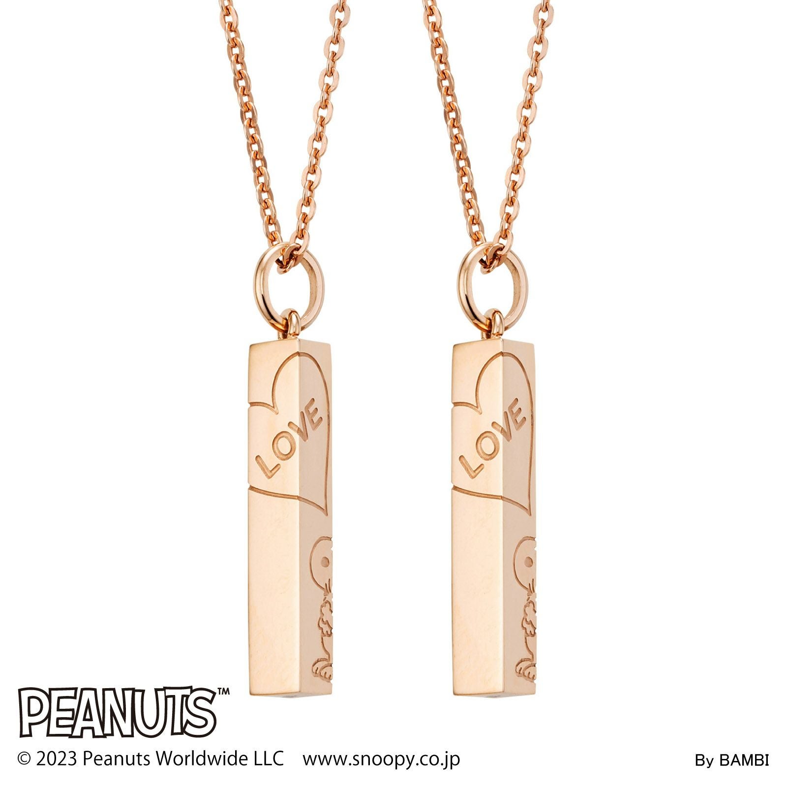 スヌーピー PEANUTS｜ペアネックレス ステンレス PNST002GO&PNST002GO