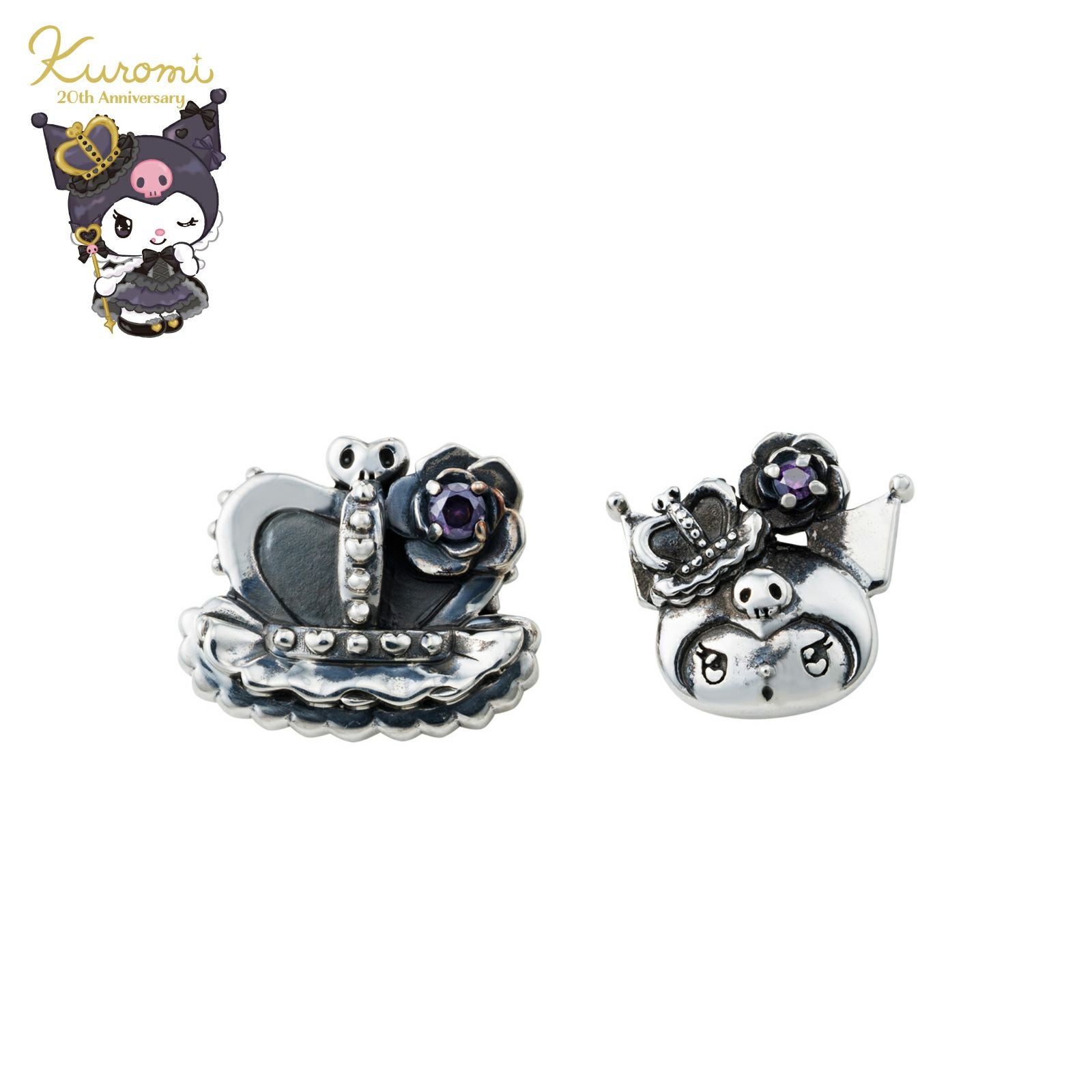 クロミ 20周年 サンリオ｜ピアス シルバー SAKU20-P002SV｜white