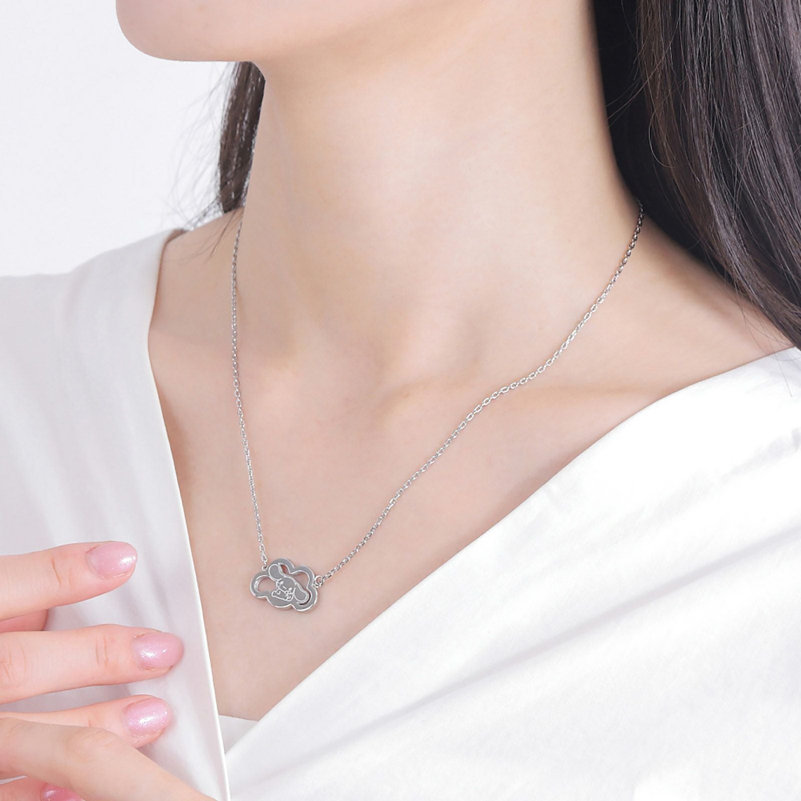 シナモロール サンリオ｜ネックレス ステンレス SACI-N057SV｜white