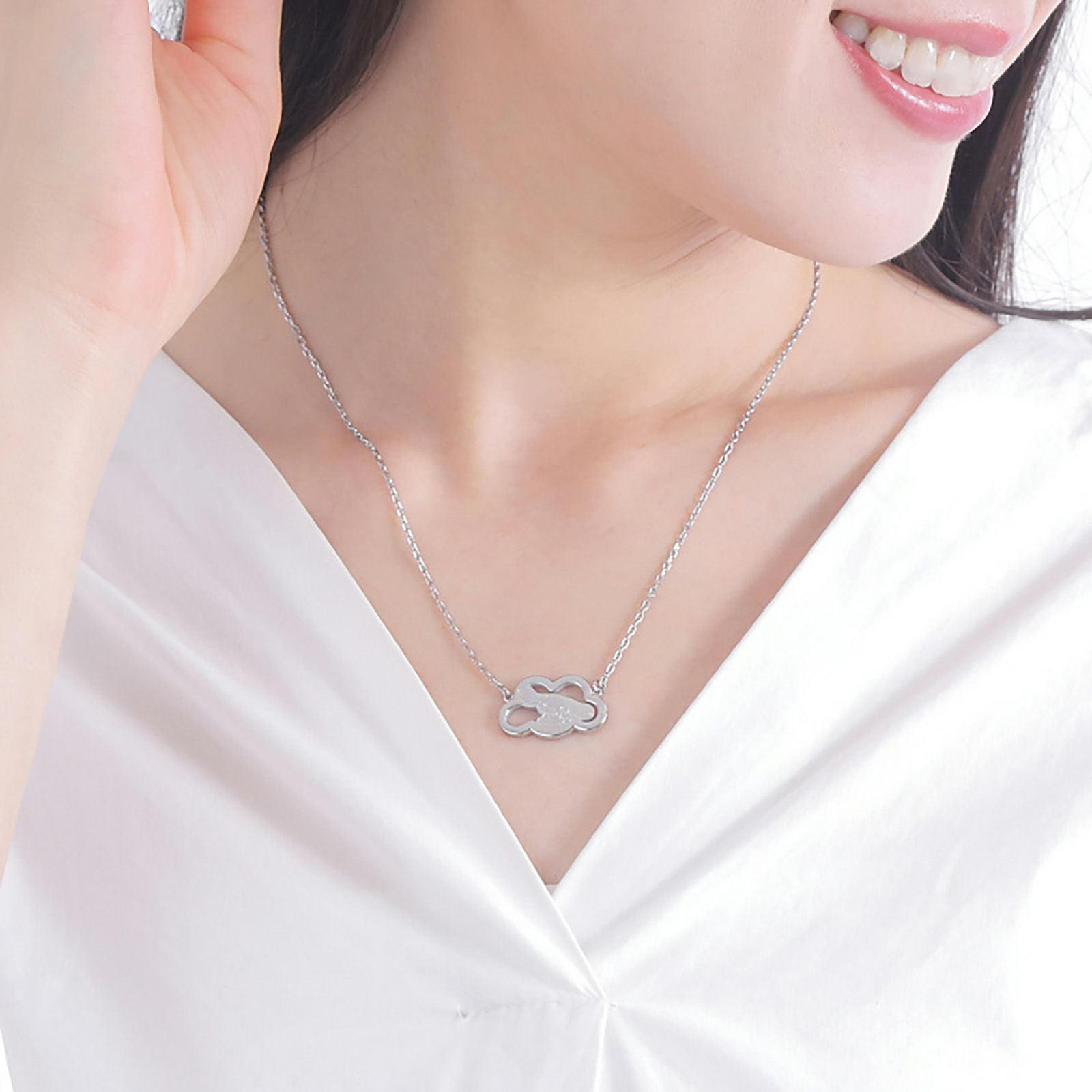 シナモロール サンリオ｜ネックレス ステンレス SACI-N057SV｜white